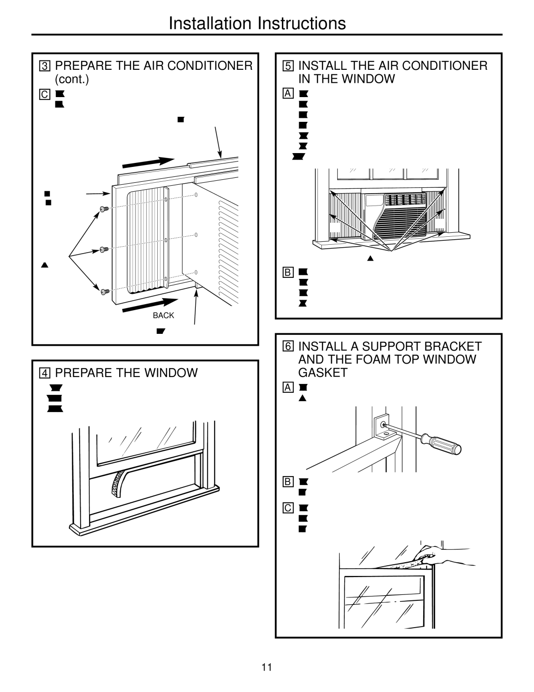 GE AEW05, AET05, AEW08, AEW06 installation instructions Prepare the Window, Install the AIR Conditioner in the Window 