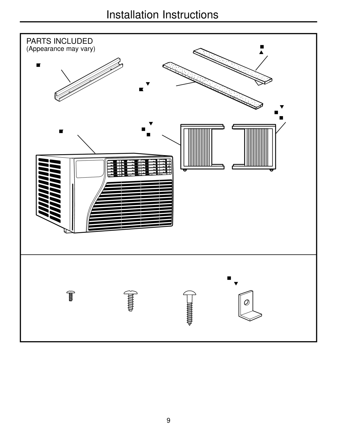 GE AEW08, AET05, AEW06, AEW05 installation instructions Installation Instructions, Parts Included 