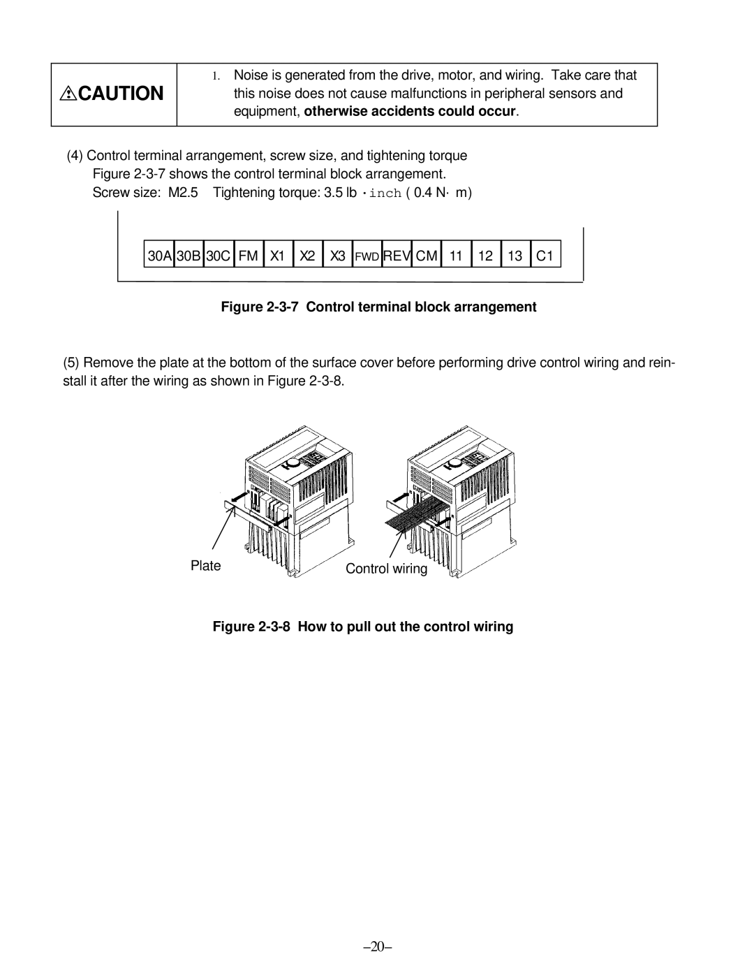 GE AF-300, C11 manual Control terminal block arrangement 