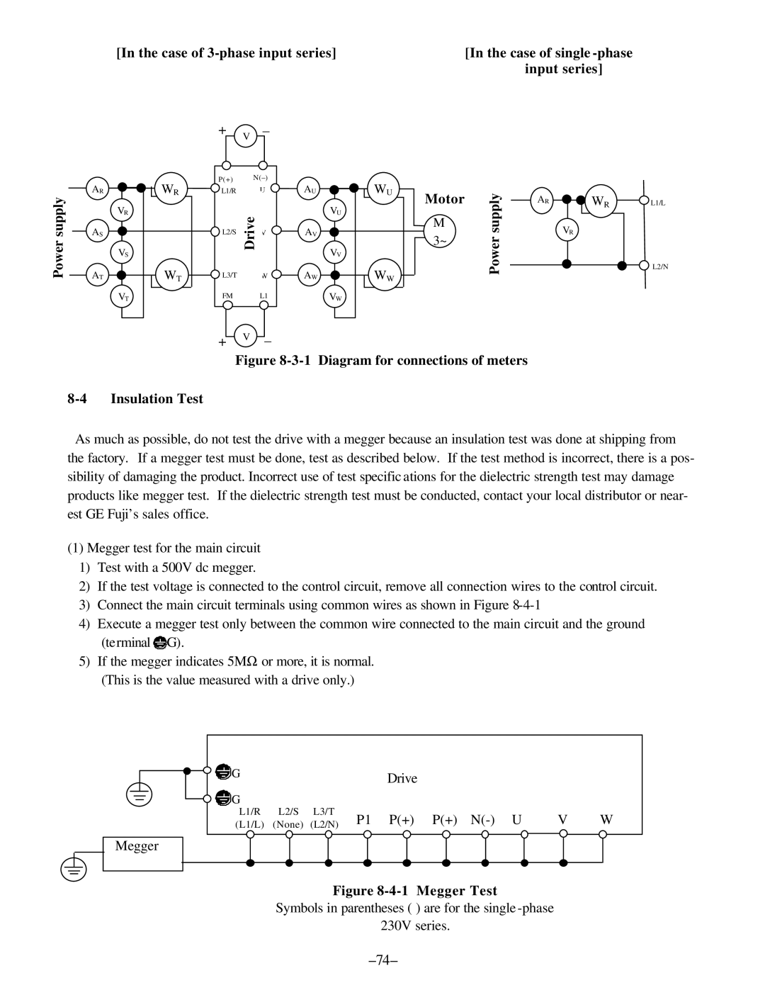 GE AF-300, C11 manual Case of 3-phase input series, Input series, + +, Motor Supply 