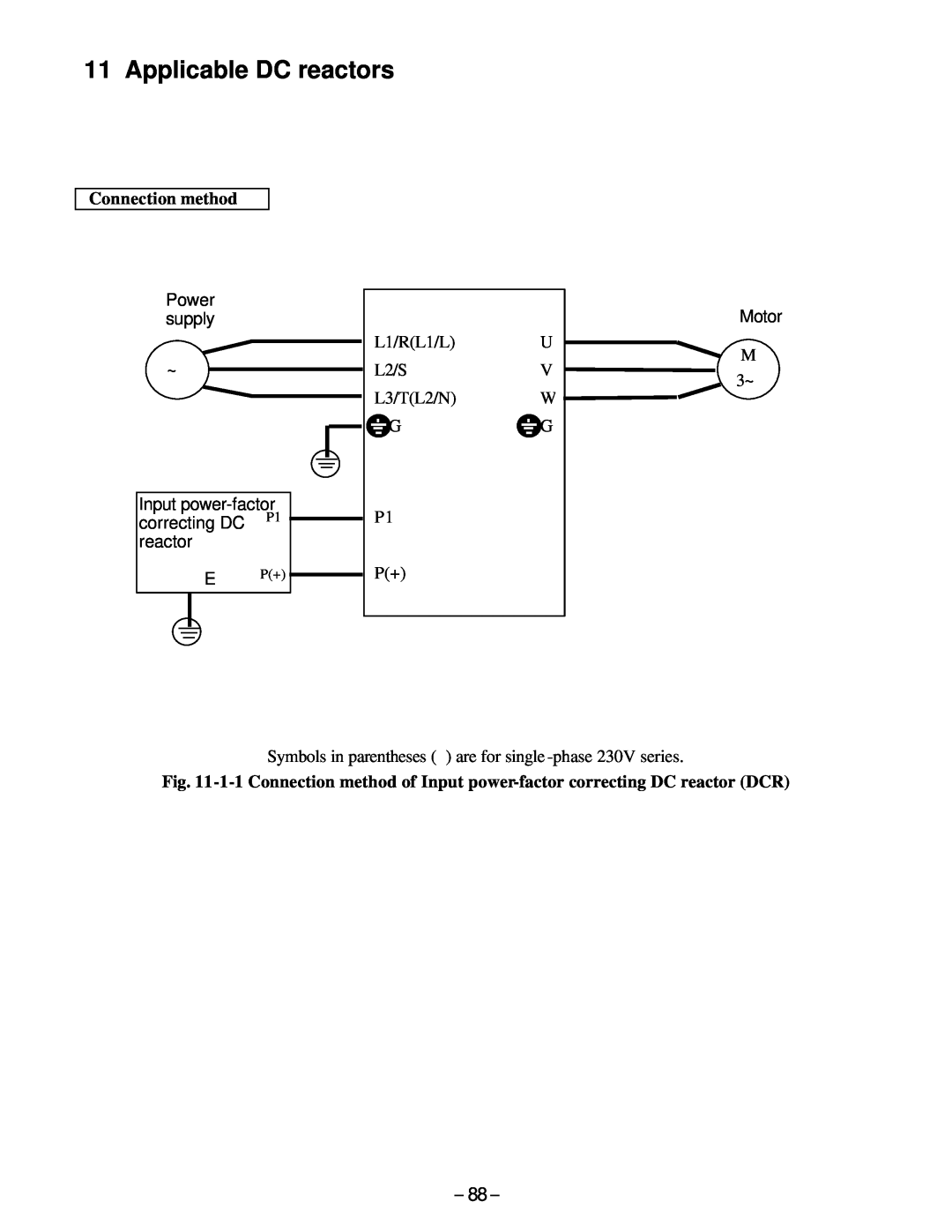 GE AF-300, C11 manual Applicable DC reactors, Connection method 