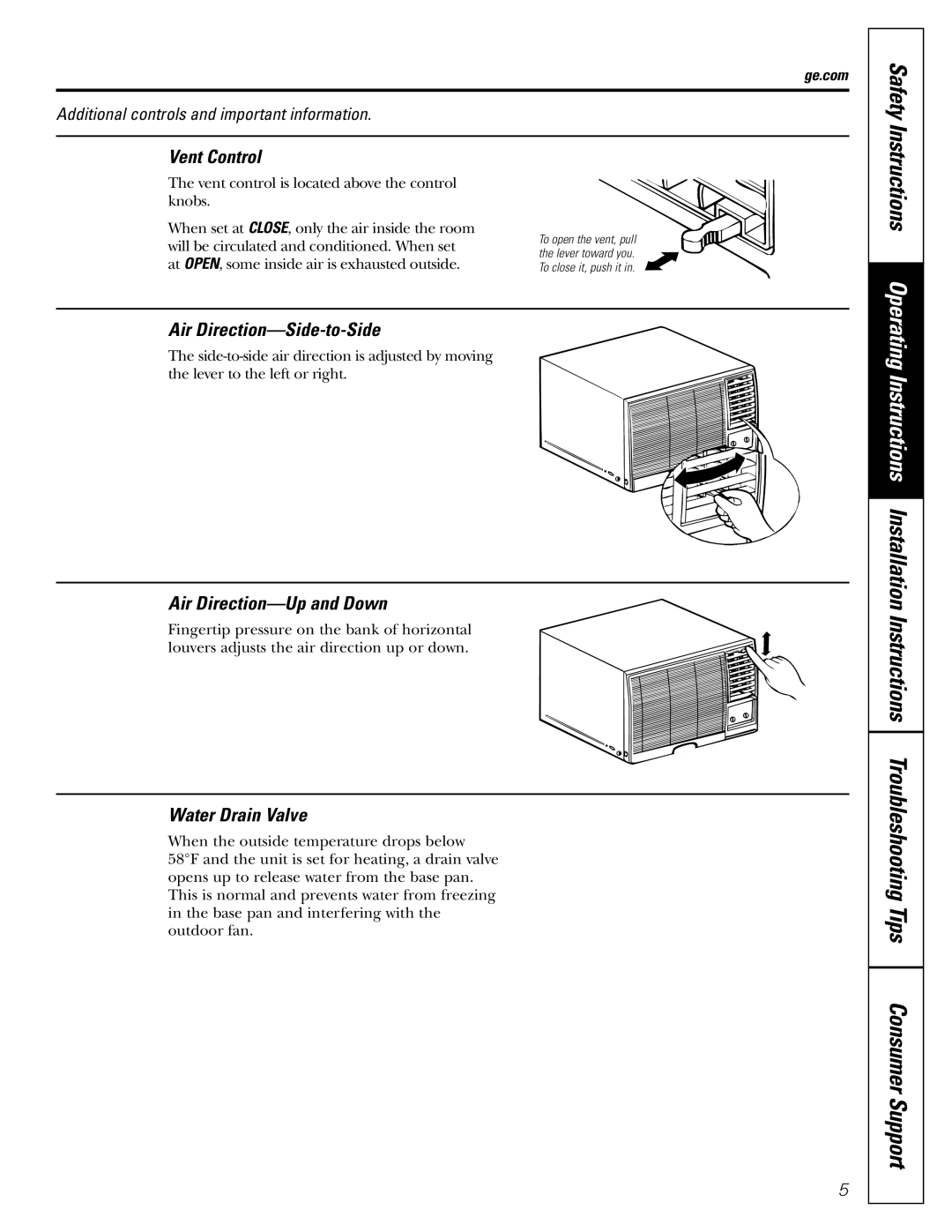 GE AGE07 installation instructions Safety, Instructions 