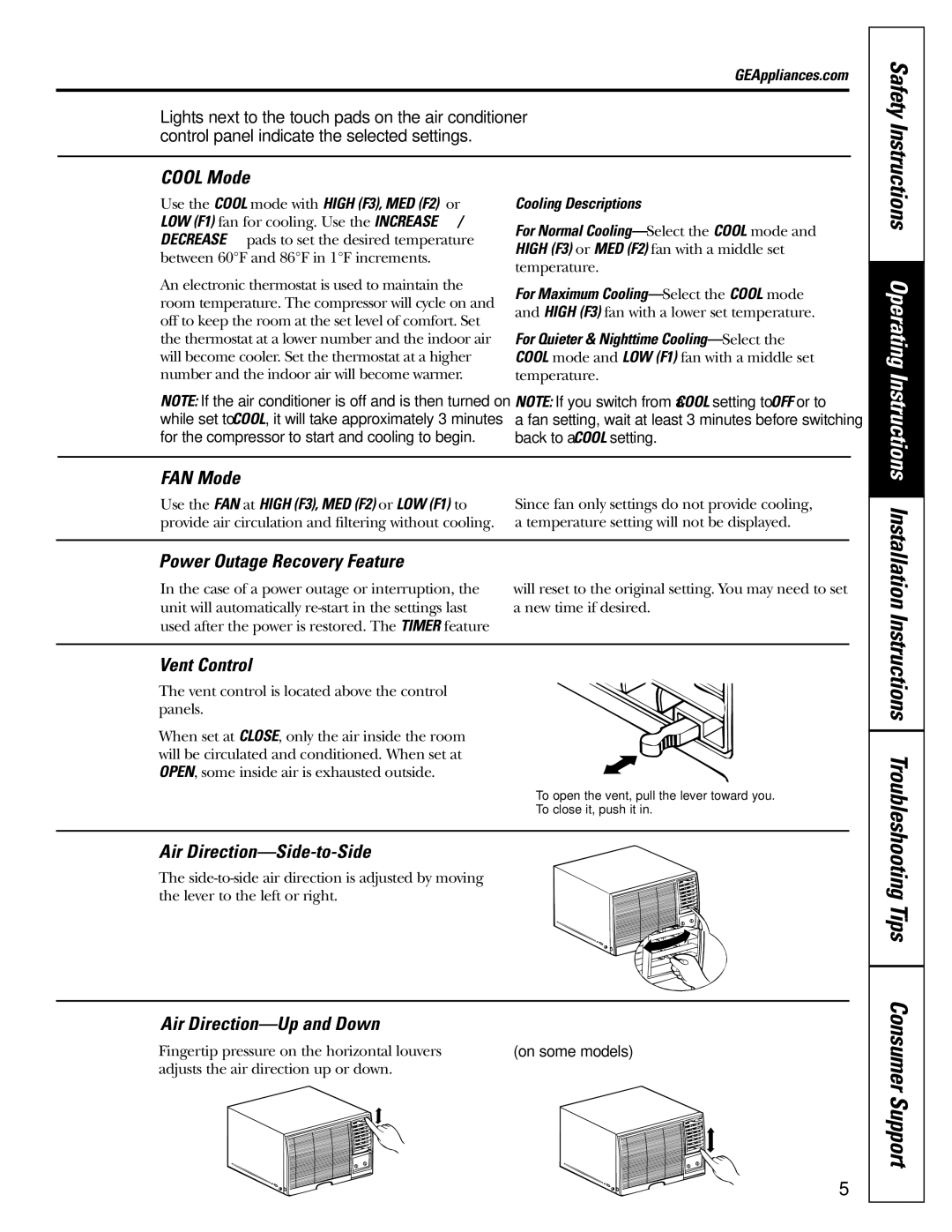 GE AGF06, AGF08, AGF14, AGF12, AGF10 installation instructions Safety 