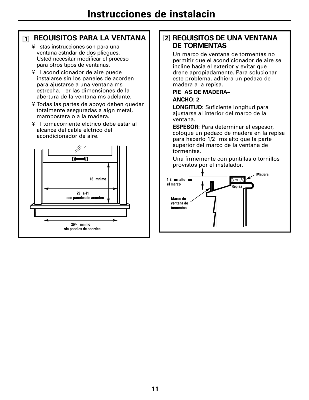 GE AGF18 operating instructions Requisitos Para LA Ventana, Requisitos DE UNA Ventana DE Tormentas 