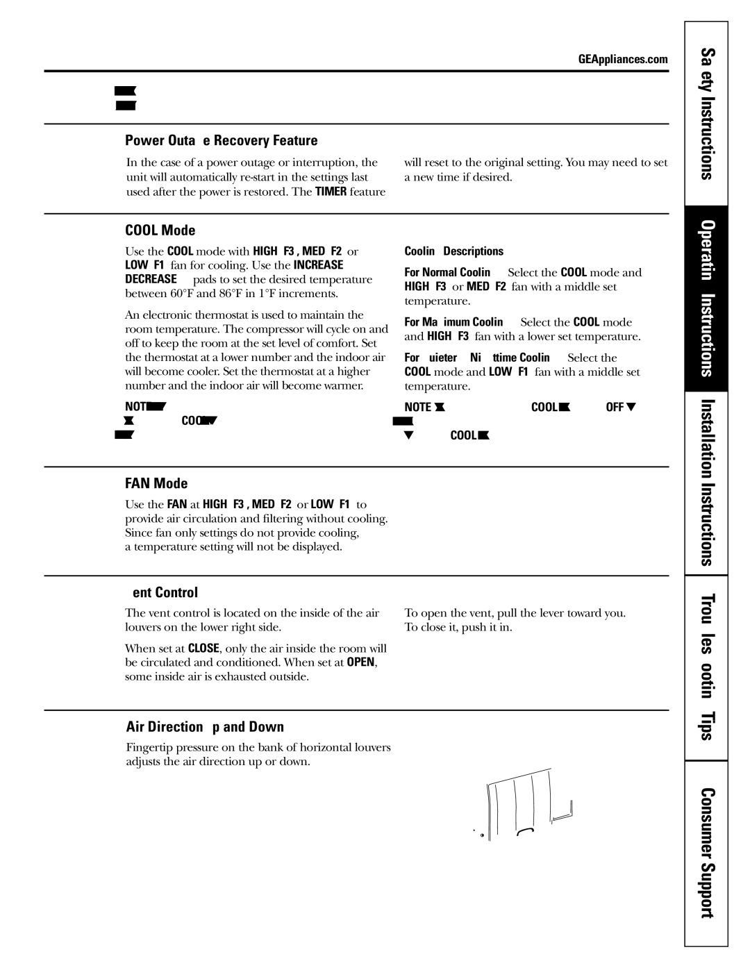 GE AGF18 operating instructions Safety Instructions, Instructions Troubleshooting Tips Consumer Support 