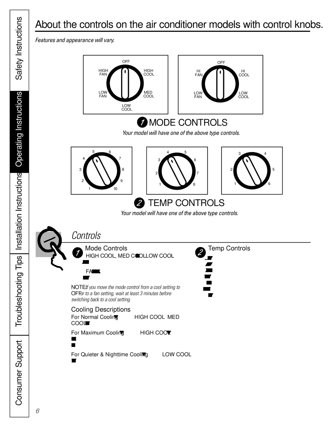 GE AGF18 operating instructions Instructions, Installation, Consumer Support 