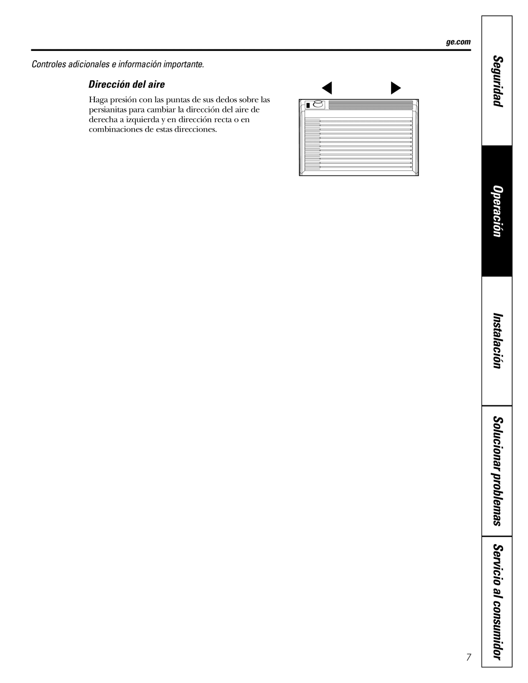 GE AGV05, AGQ05, AGS05, AGN05 owner manual Operación 