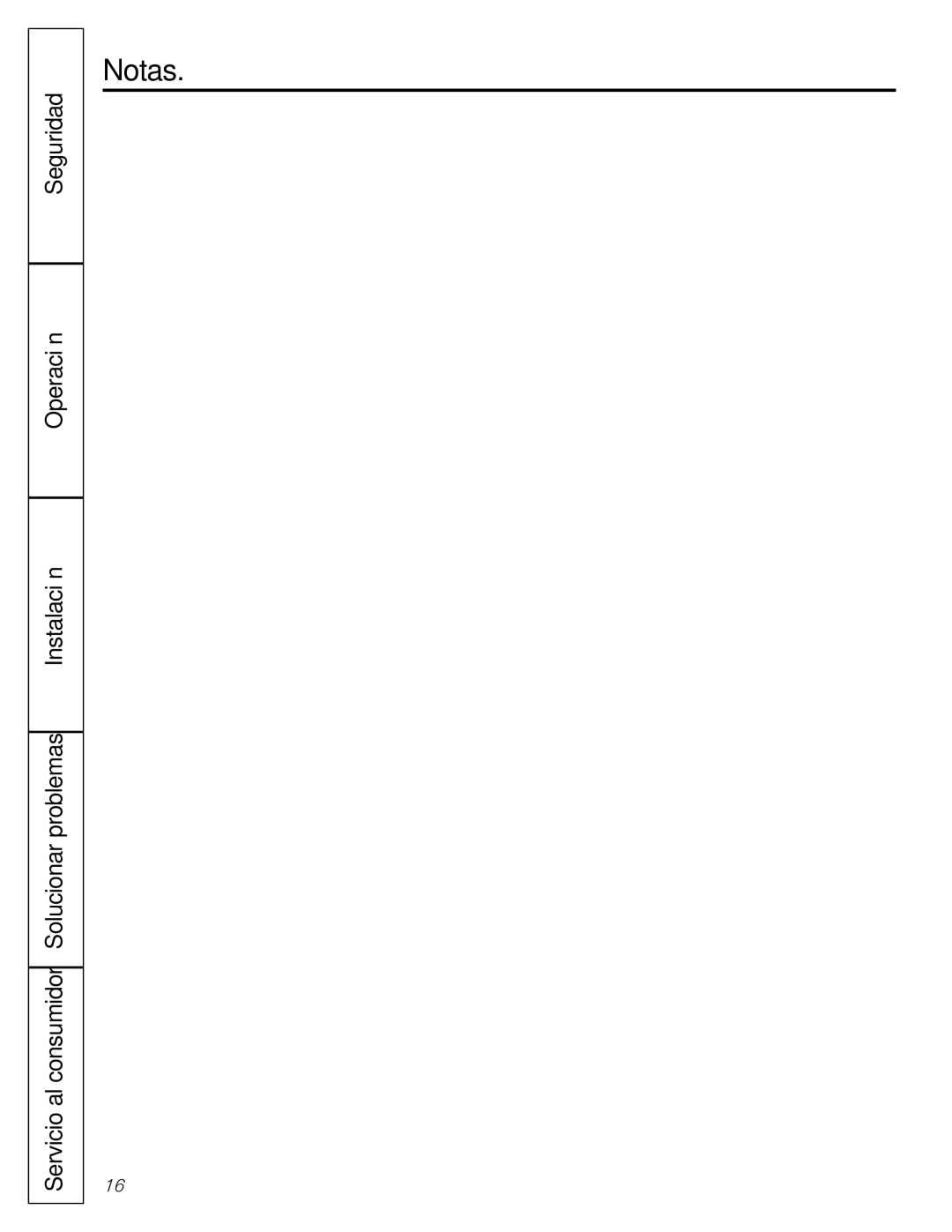 GE AGS05, AGQ05, AGV05, AGN05 owner manual Notas 