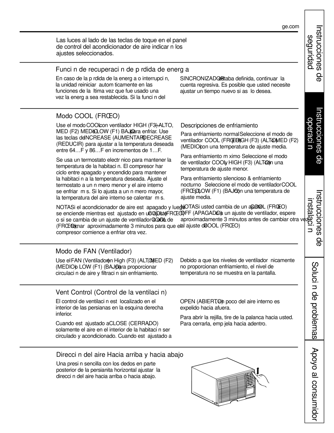 GE AGQ18, agv18, AGM14, AGM18 operating instructions De problemas 