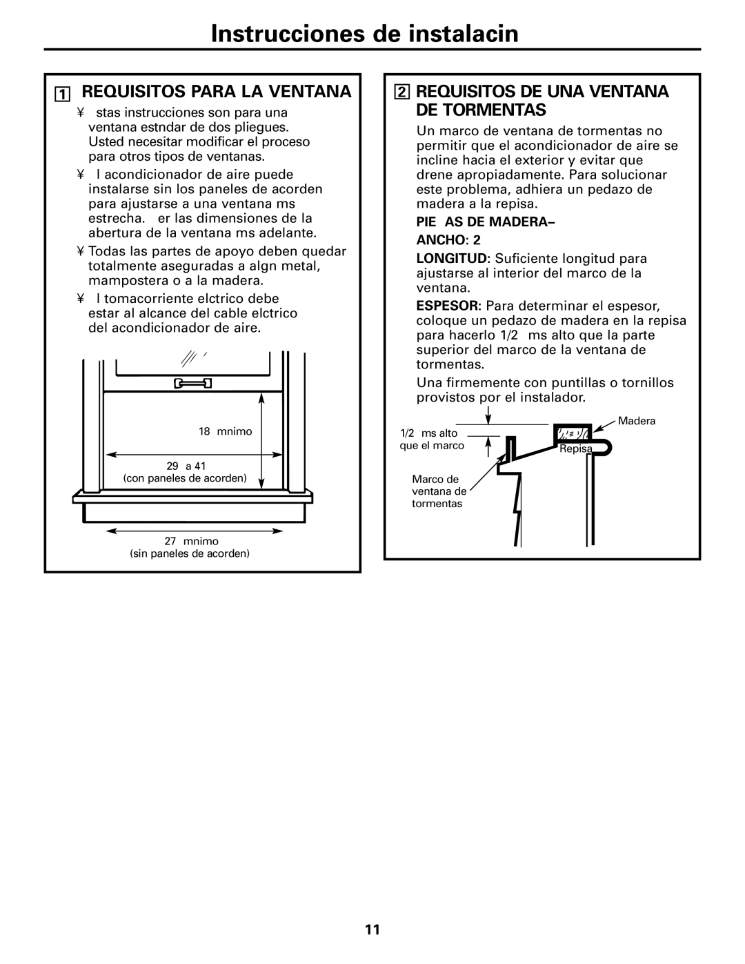 GE AGM18, agv18, AGQ18, AGM14 operating instructions Requisitos Para LA Ventana, Requisitos DE UNA Ventana DE Tormentas 