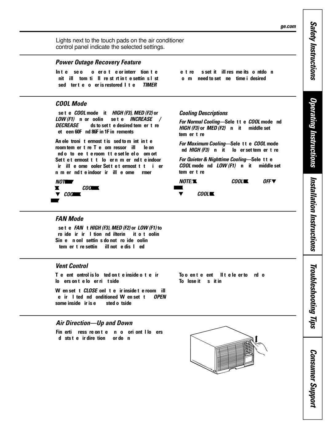 GE AGQ18, agv18, AGM14, AGM18 operating instructions Safety Instructions, Instructions Troubleshooting Tips Consumer Support 