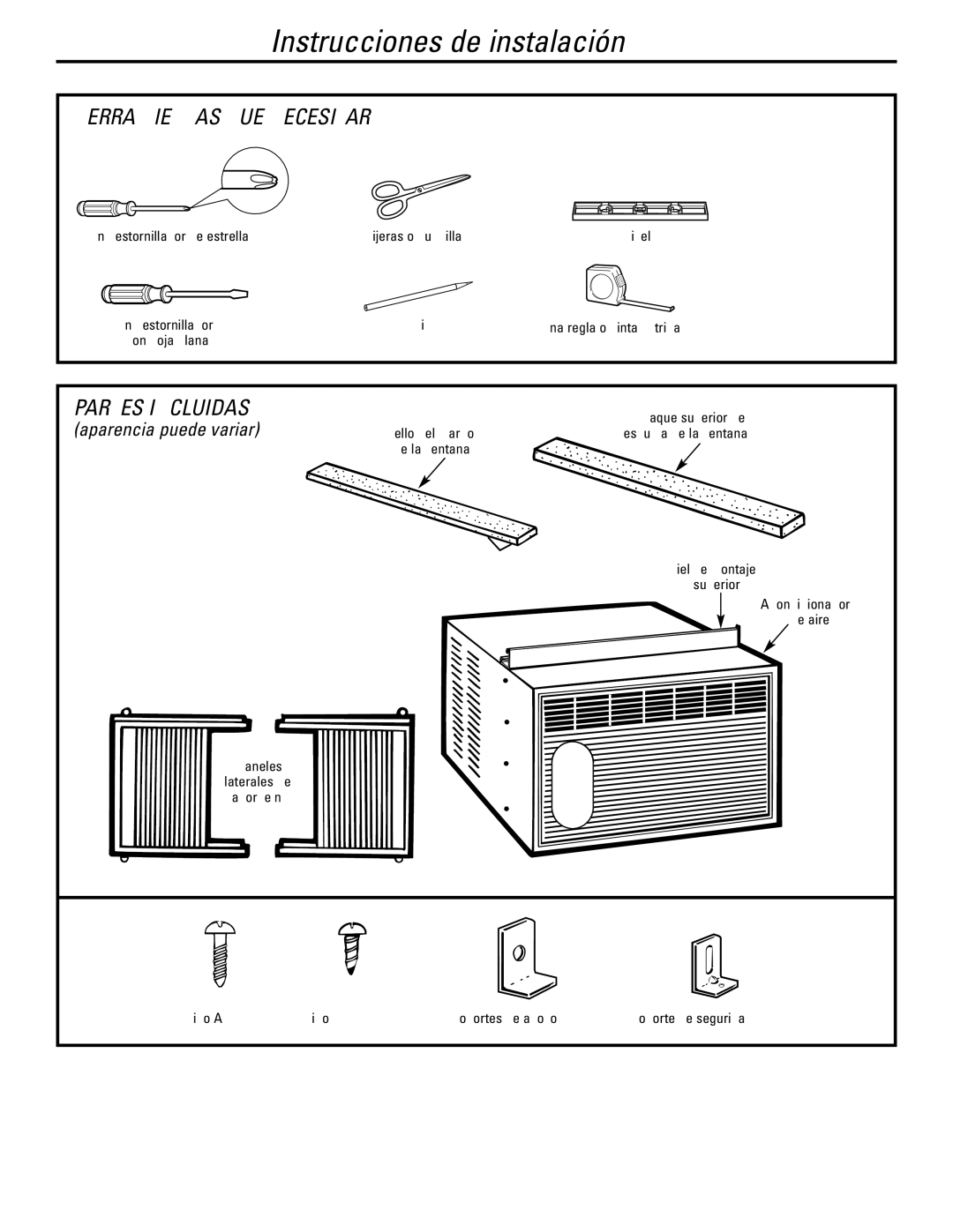 GE AGW06, AGH06 operating instructions Herramientas QUE Necesitará, Partes Incluidas 