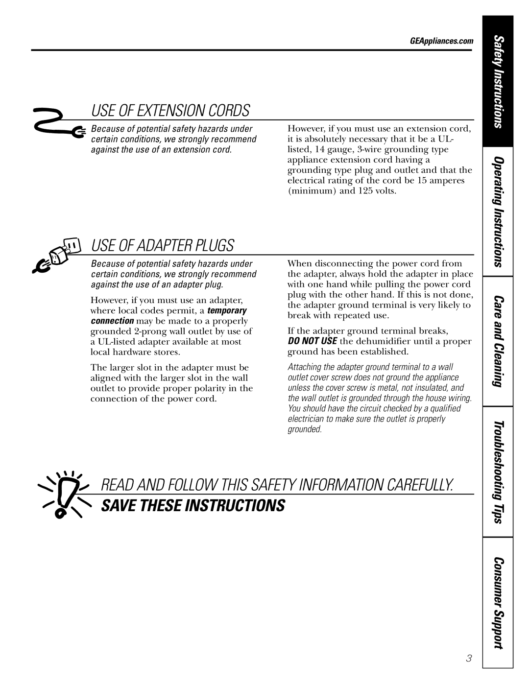 GE AHG50 owner manual Tips Consumer Support, GEAppliances.com 