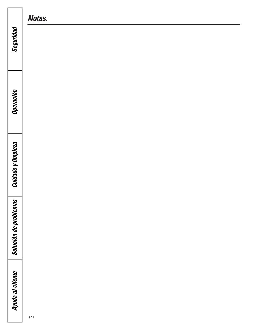 GE AHM65*, AHM40, AHM30 owner manual Notas 