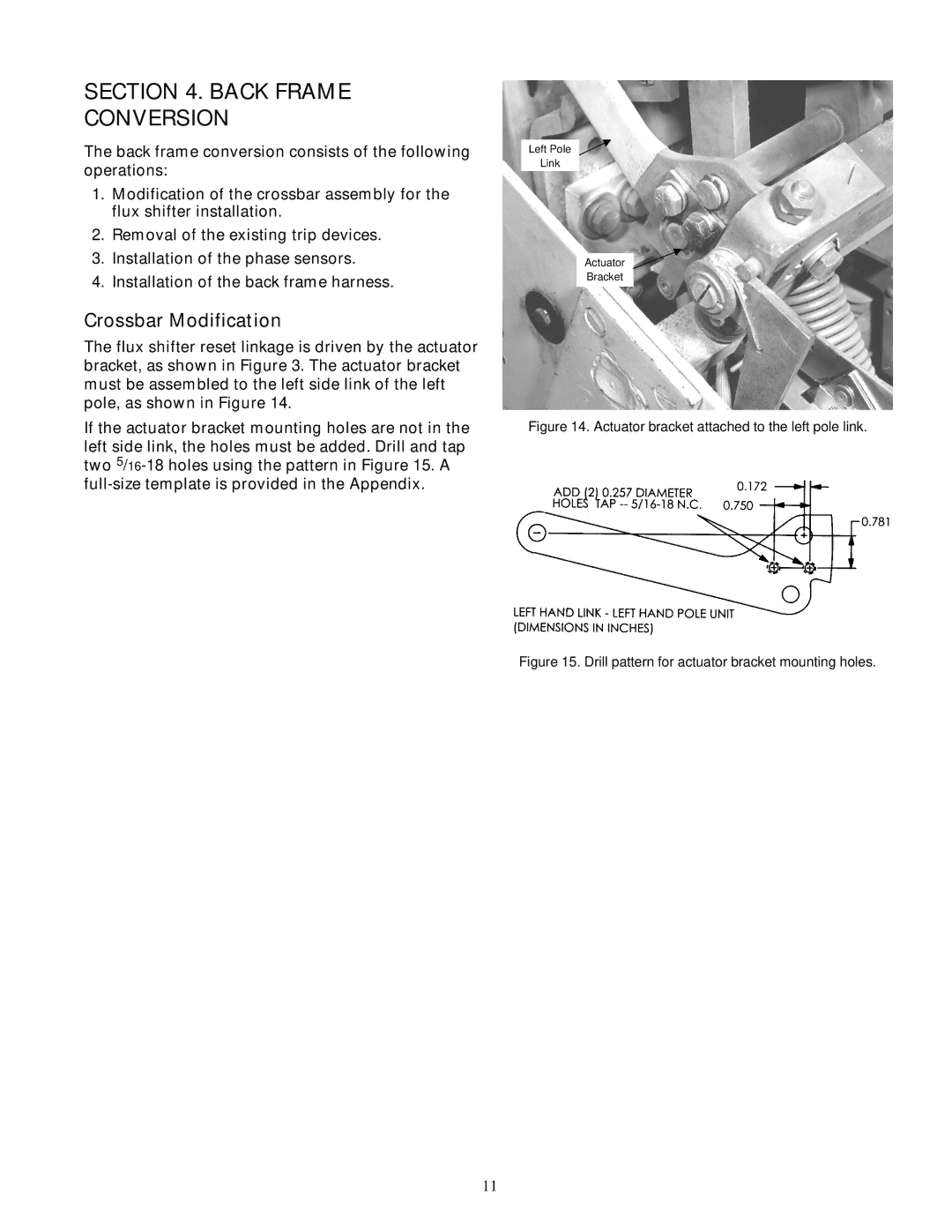 GE AK-50 installation instructions Back Frame Conversion, Crossbar Modification 