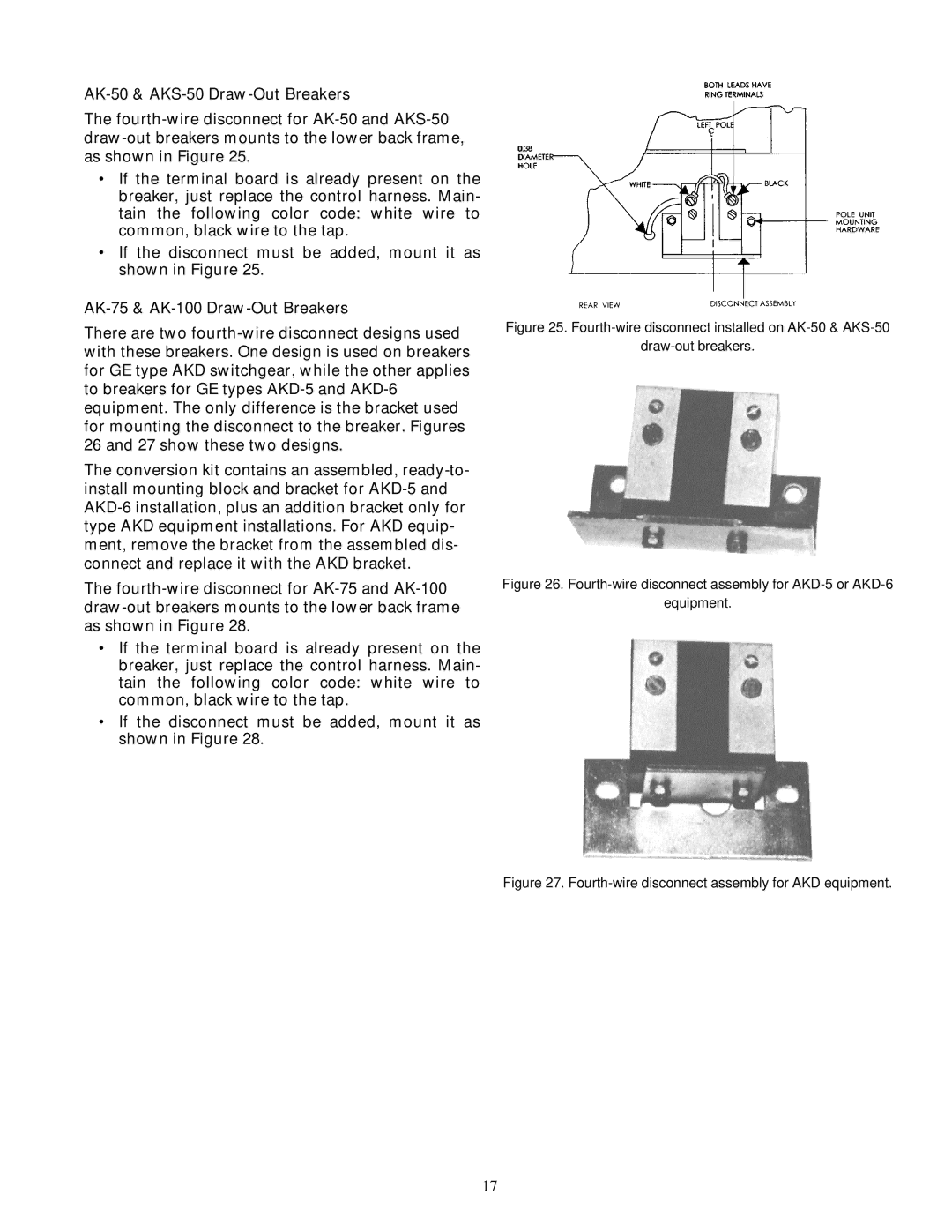 GE installation instructions AK-50 & AKS-50 Draw-Out Breakers, AK-75 & AK-100 Draw-Out Breakers 