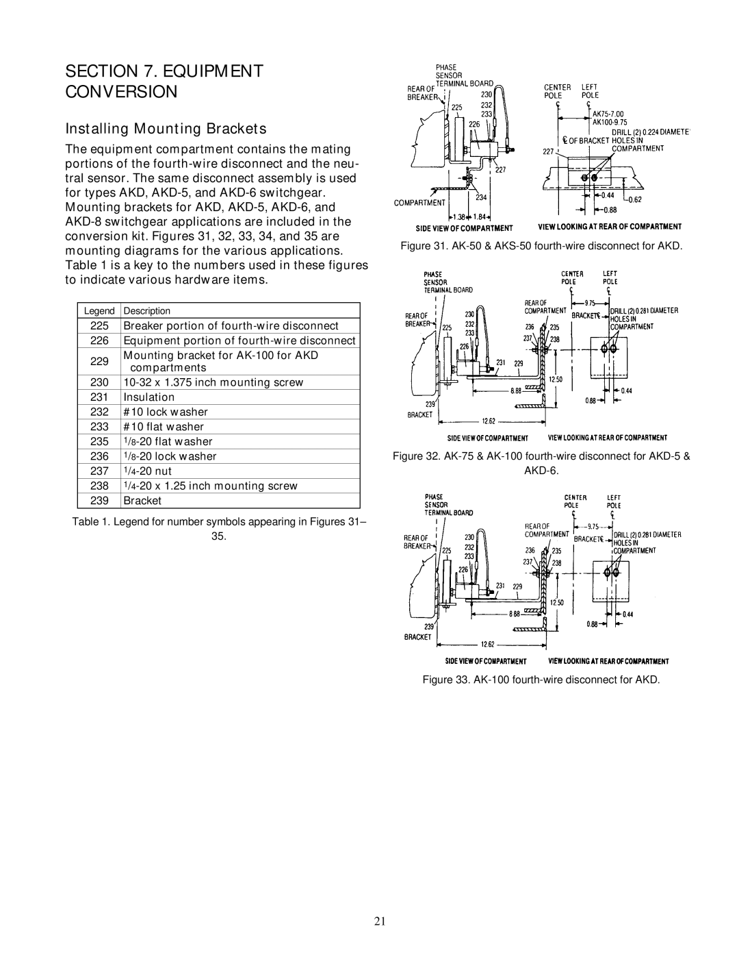 GE AK-50 installation instructions Equipment Conversion, Installing Mounting Brackets 