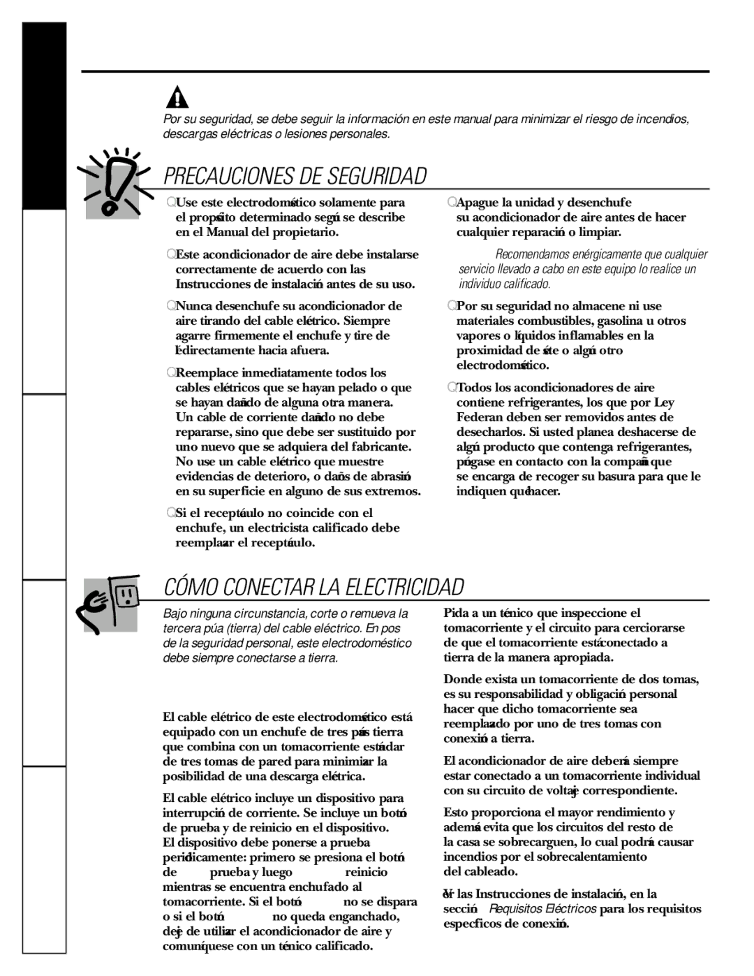 GE ASM06* installation instructions Instrucciones de Seguridad, Instrucciones de Operación Instalación 