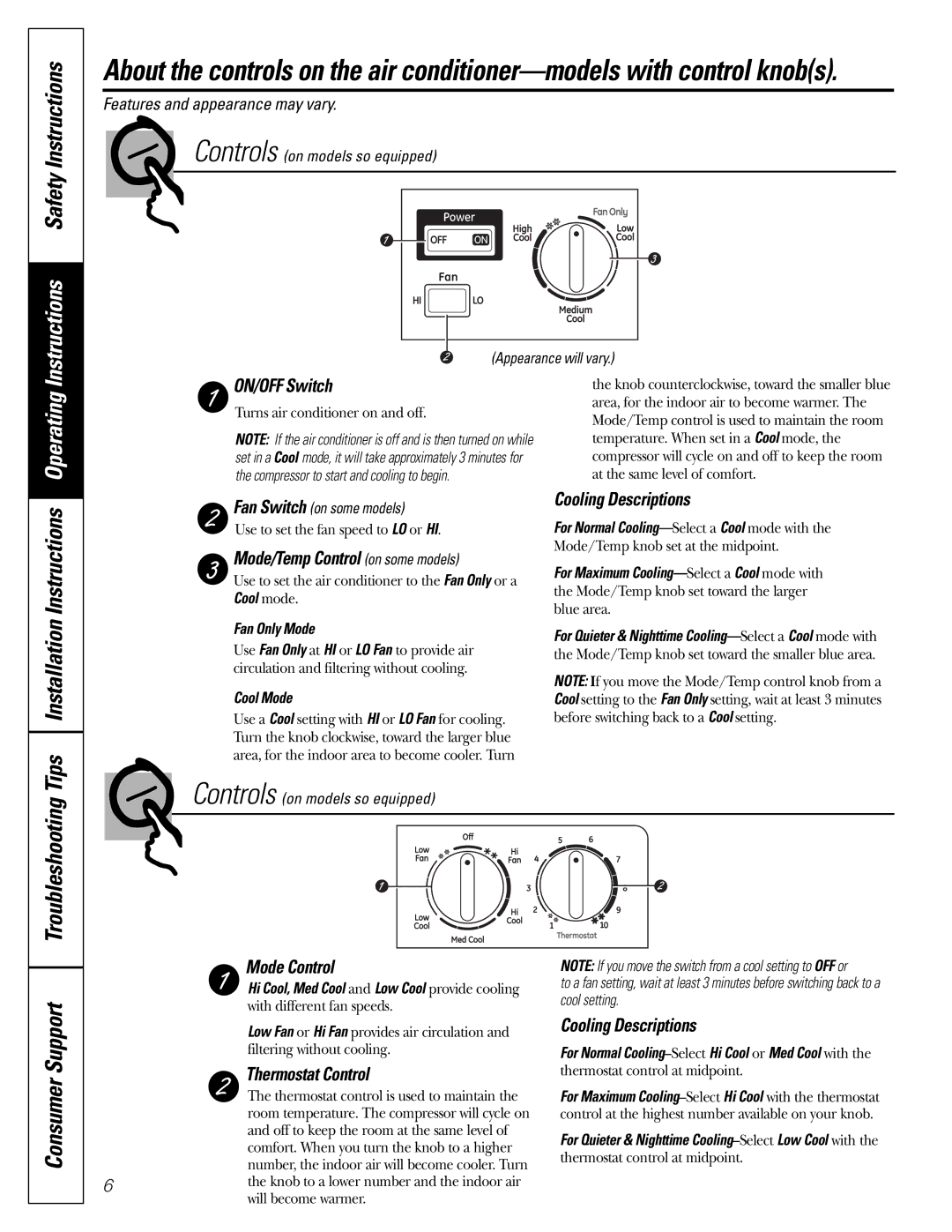 GE ASM06* installation instructions Instructions Safety Instructions, Consumer Support 