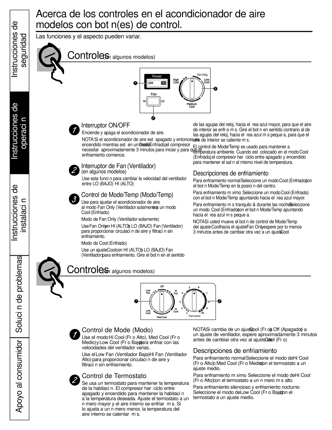 GE ASQ18, ASM14*, ASM24* installation instructions Instrucciones de Seguridad, Consumidor 