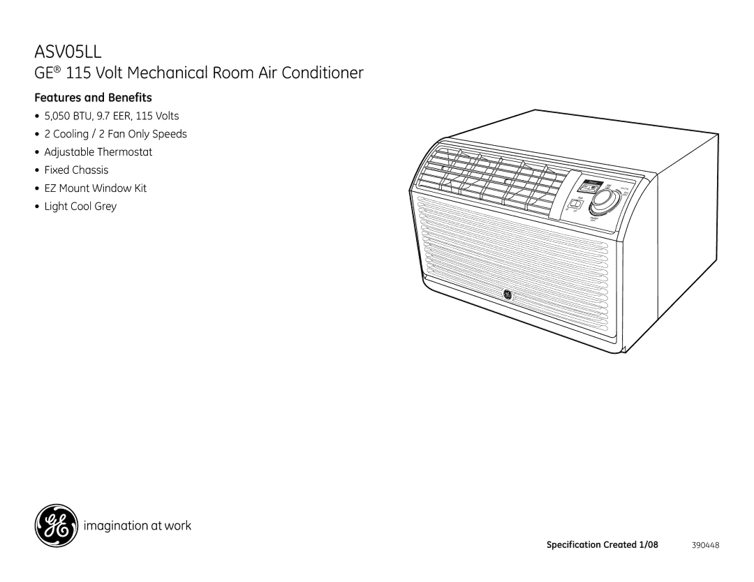 GE ASV05LL dimensions Features and Benefits 