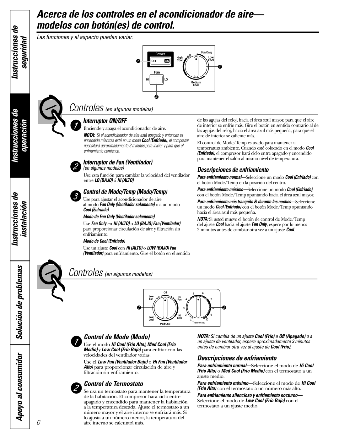 GE ASV08, ASM06, ASV06, ASQ06, ASQ08, ASS05 installation instructions Consumidor 