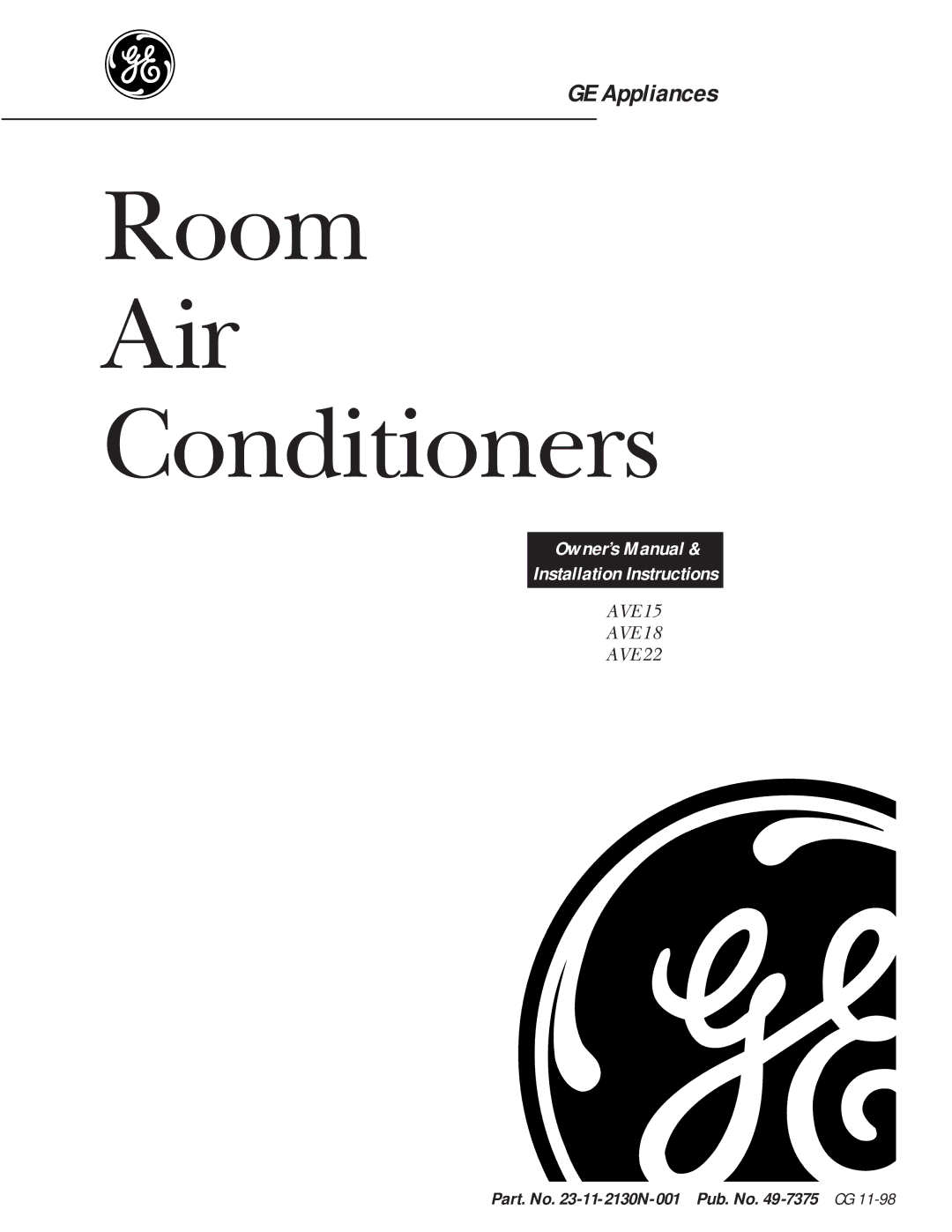 GE AVE22, AVE15, AVE18 owner manual Room Air Conditioners 