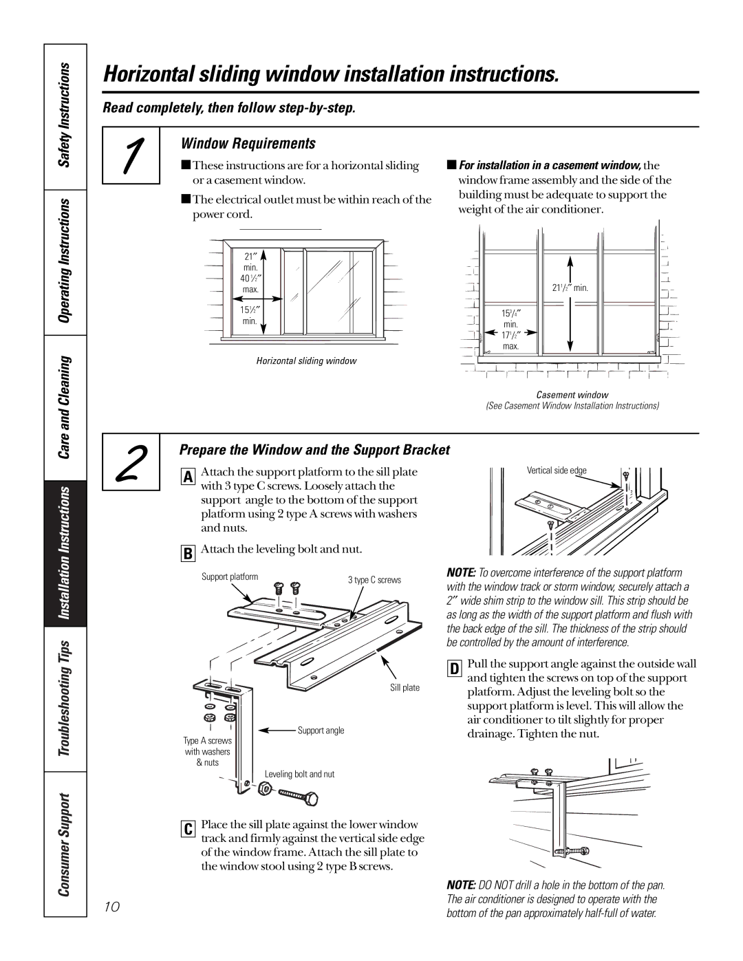 GE AVX07, AVX10, AVX08 Read completely, then follow step-by-step, Instructions Care and Cleaning Operating, Consumer 