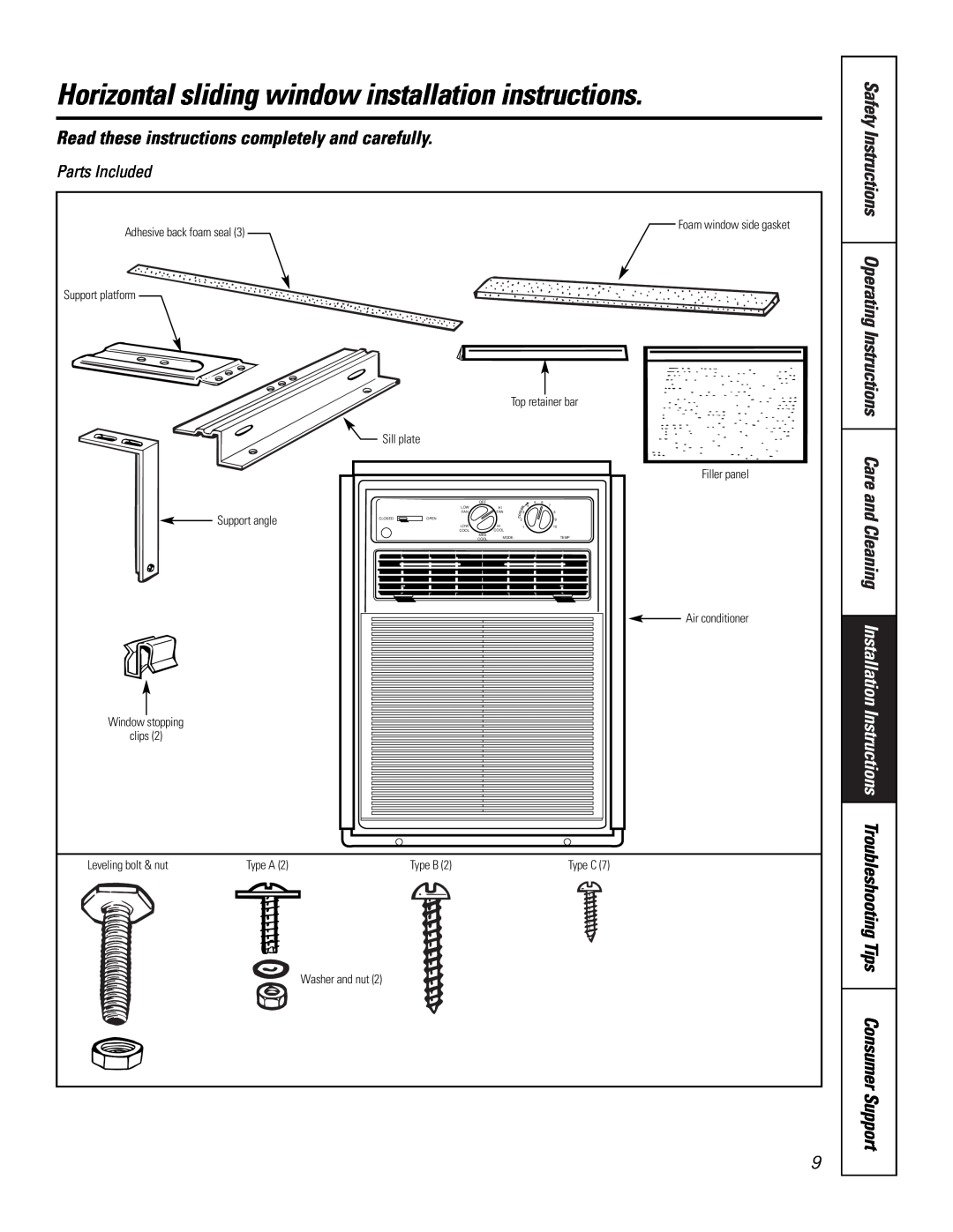 GE AVX10 Operating Instructions Care and Cleaning, Read these instructions completely and carefully, Safety Instructions 