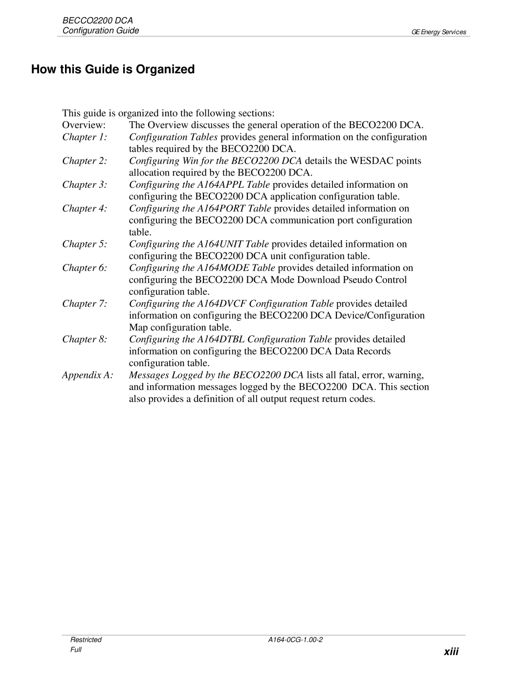 GE BECCO2200 manual How this Guide is Organized 