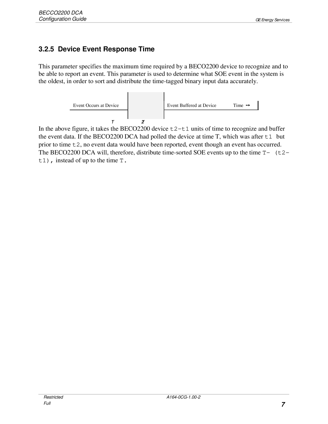 GE BECCO2200 manual Device Event Response Time 