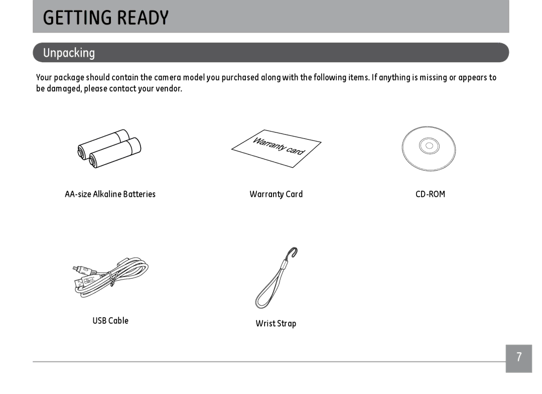 GE K1030, C1033, D1030 user manual Getting Ready, Unpacking 