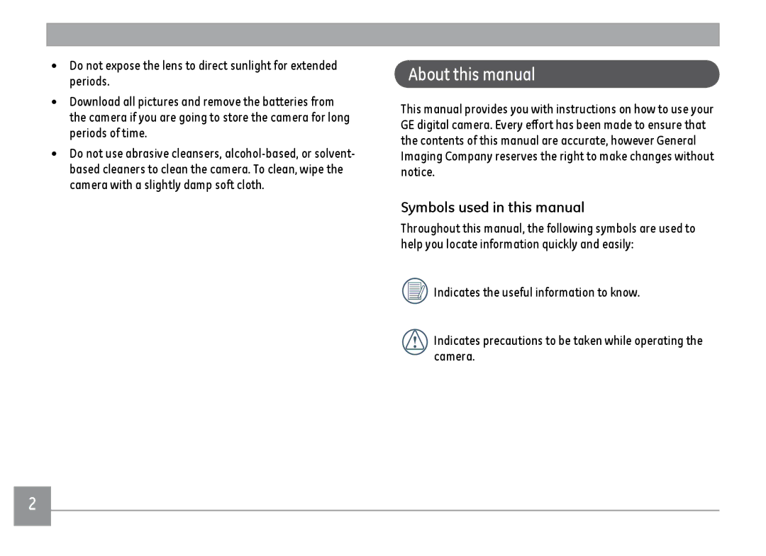 GE D1030, C1033, K1030 user manual About this manual, Symbols used in this manual 