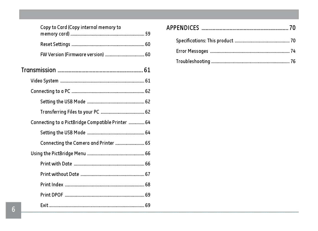 GE C1433RD, C1433SL, ce1433 user manual Copy to Card Copy internal memory to 