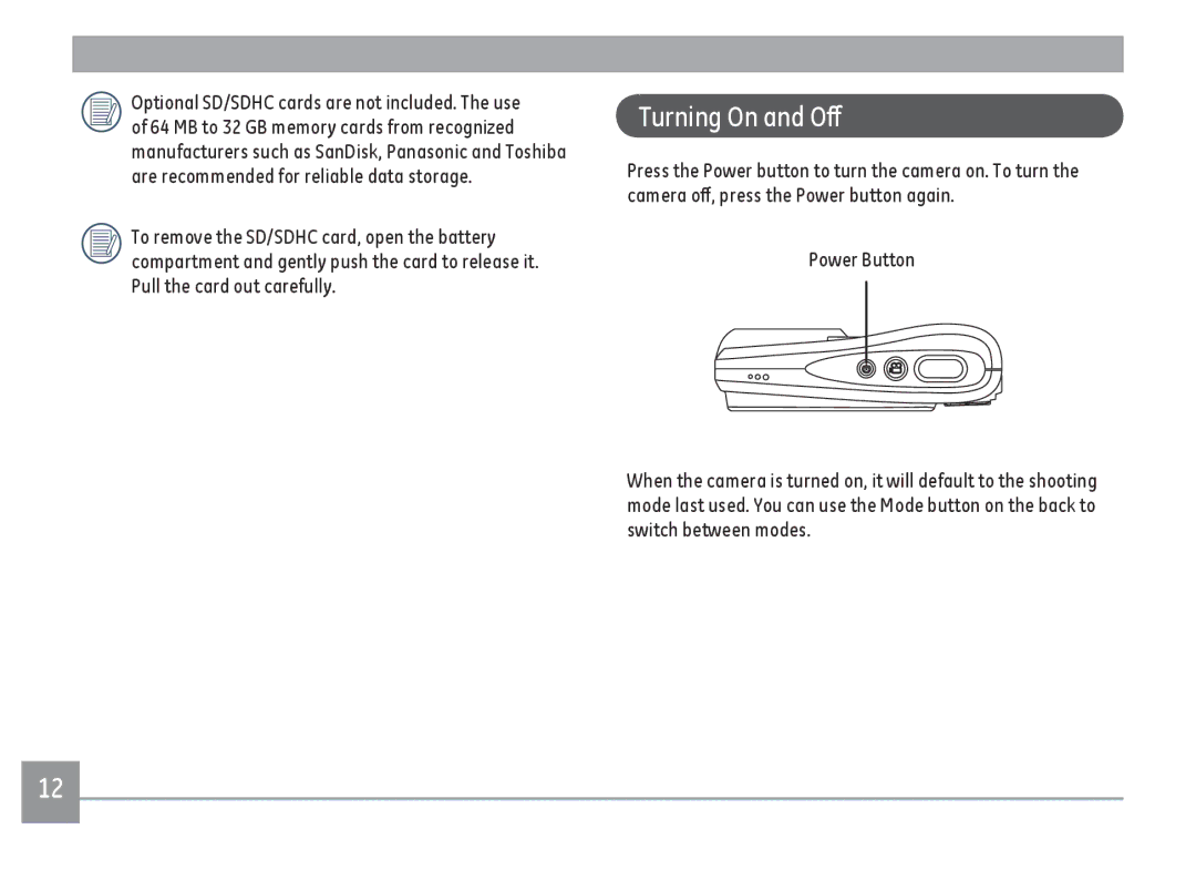 GE C1440WSL, C1440WRD, C1440WBK user manual Turning On and Off 