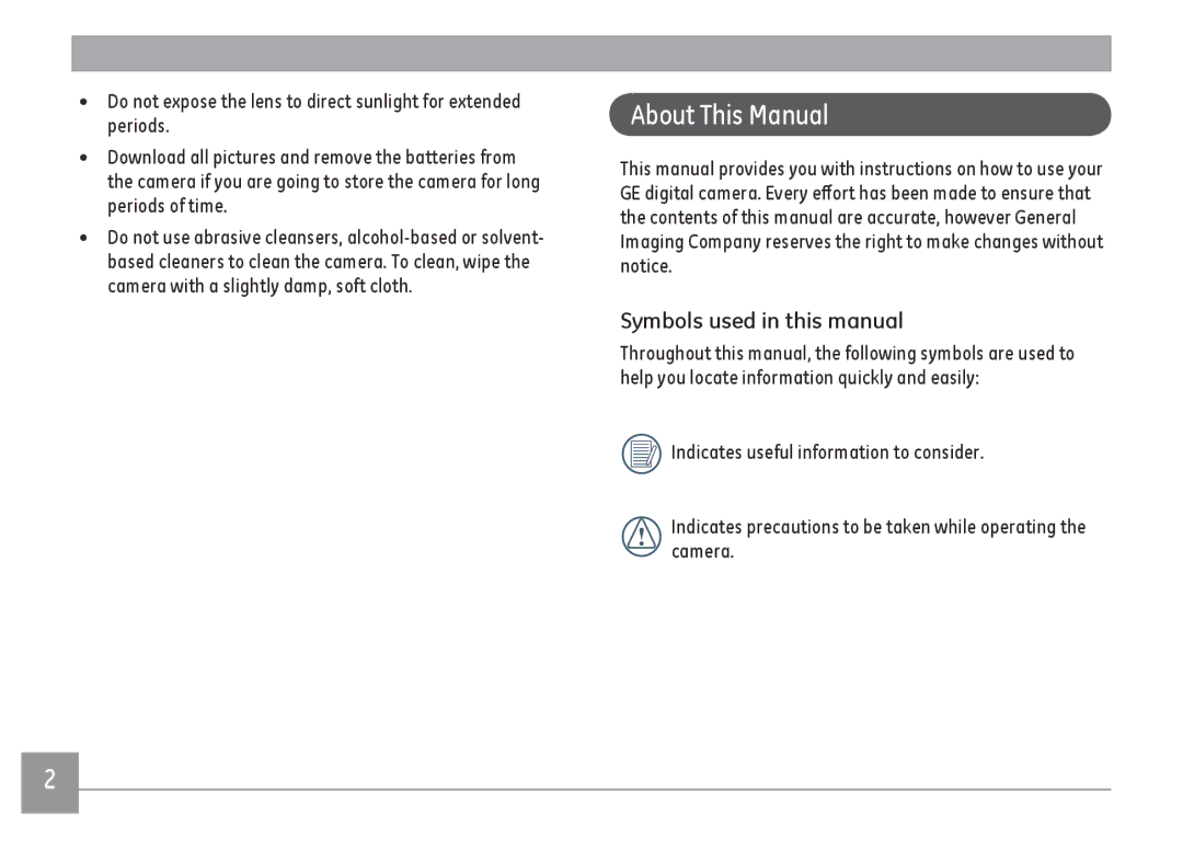 GE C1440WBK, C1440WSL, C1440WRD user manual About This Manual, Symbols used in this manual 