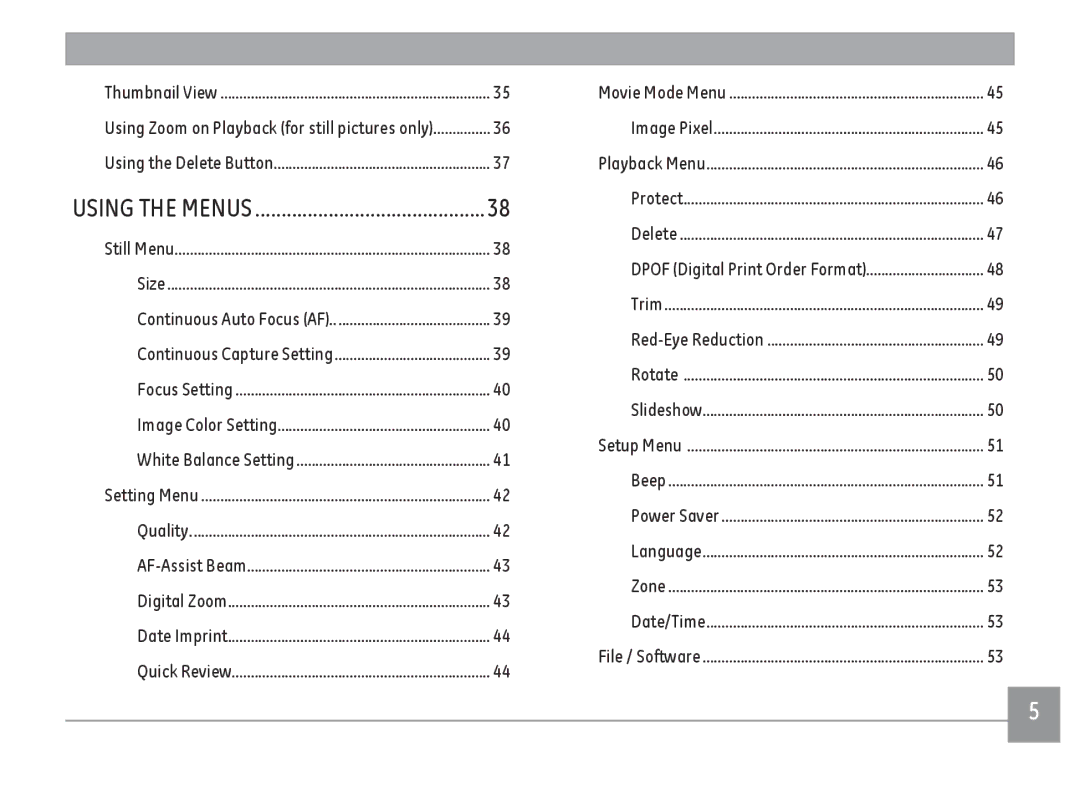 GE C1440WBK, C1440WSL, C1440WRD user manual Using the Menus 