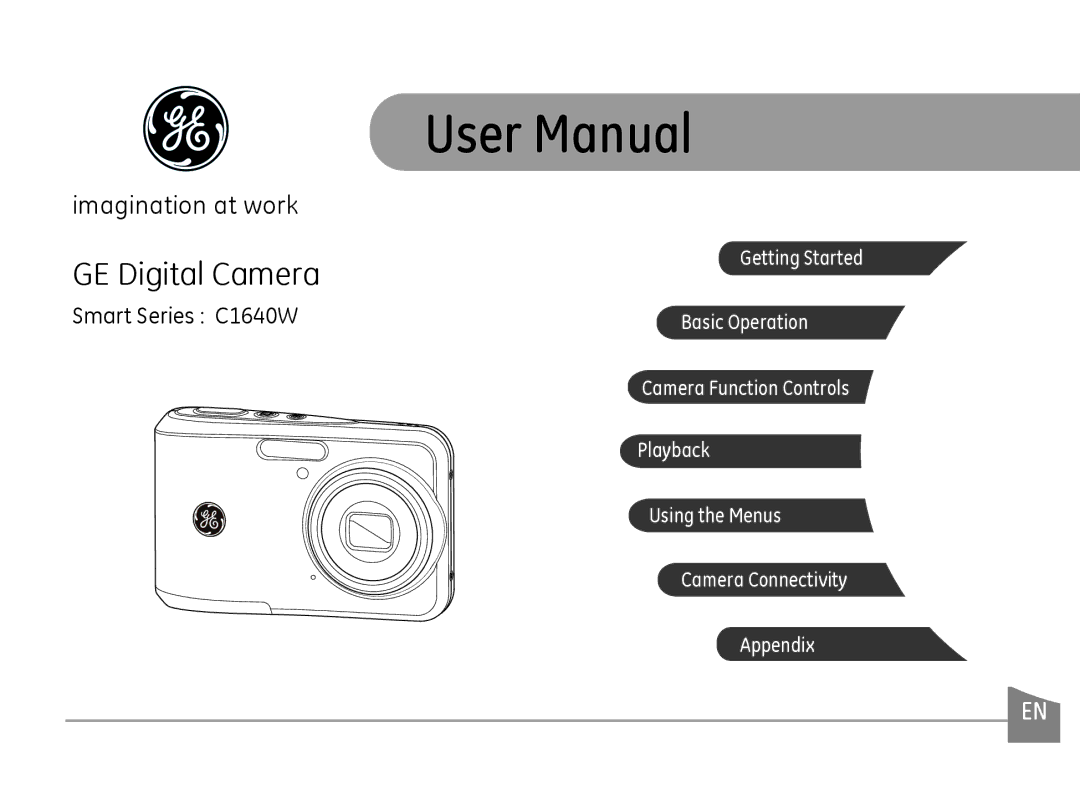 GE C1640W-BK user manual GE Digital Camera 