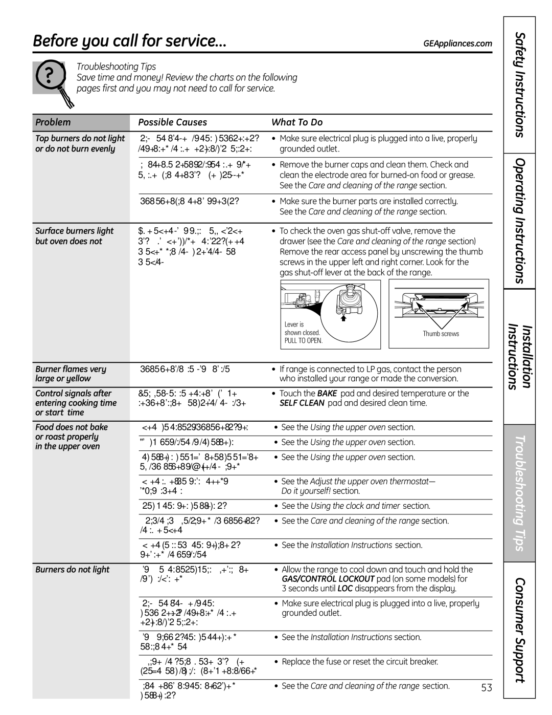 GE 04-09 JR, C2S980 Before you callfor service…, Troubleshooting Tips Consumer Support, Problem Possible Causes What To Do 