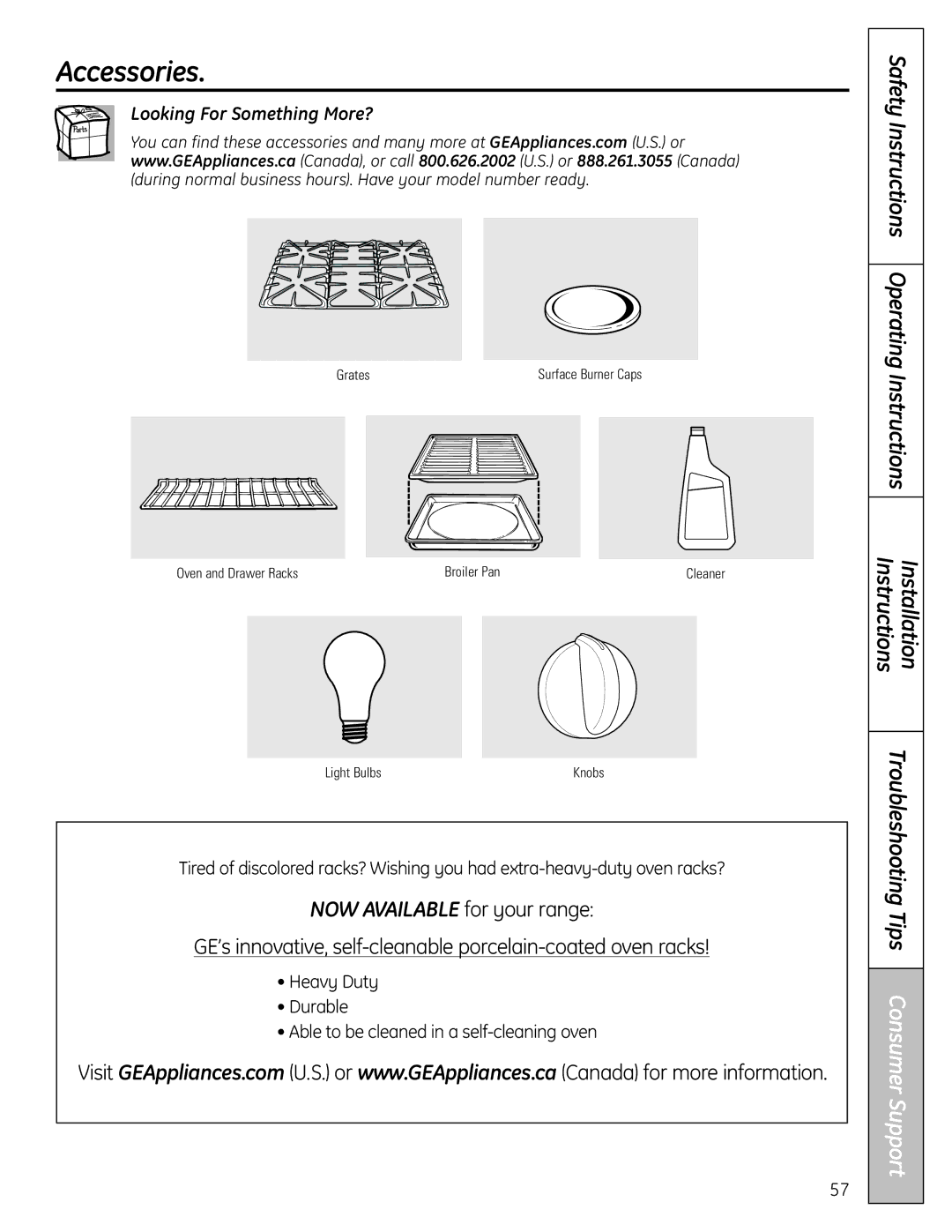 GE 04-09 JR, C2S980, 49-85167-1, 183D5580P249 manual Accessories, Looking For Something More? 