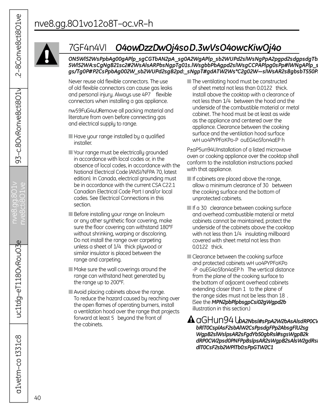 GE C2S980 installation instructions Operating Instructions, Installation Instructions 