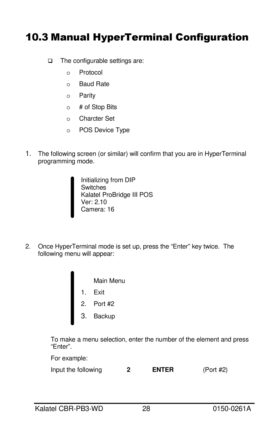 GE CBR-PB3-WD installation manual Manual HyperTerminal Configuration 