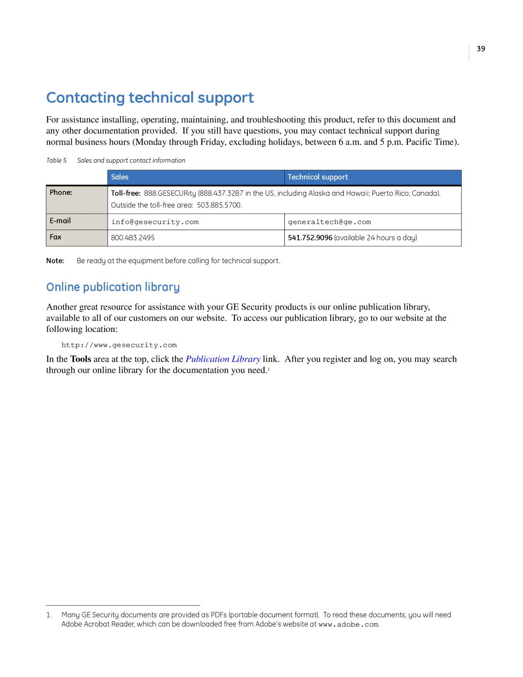 GE CC-SCSTAT installation manual Contacting technical support, Online publication library 