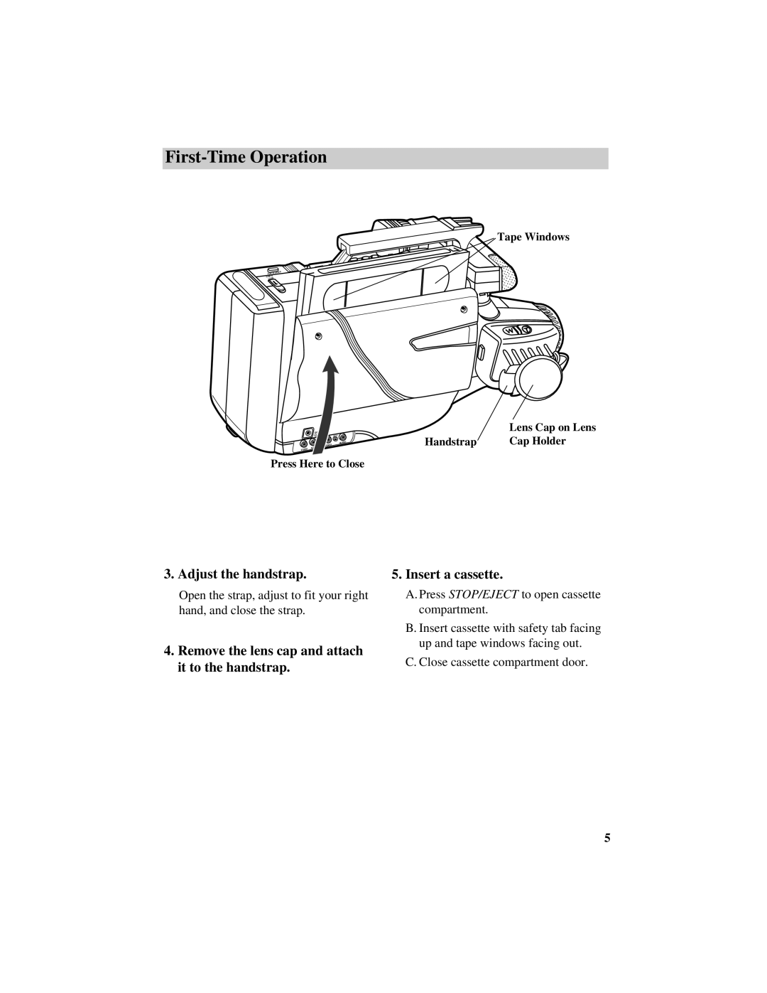 GE CG709 manual Adjust the handstrap 