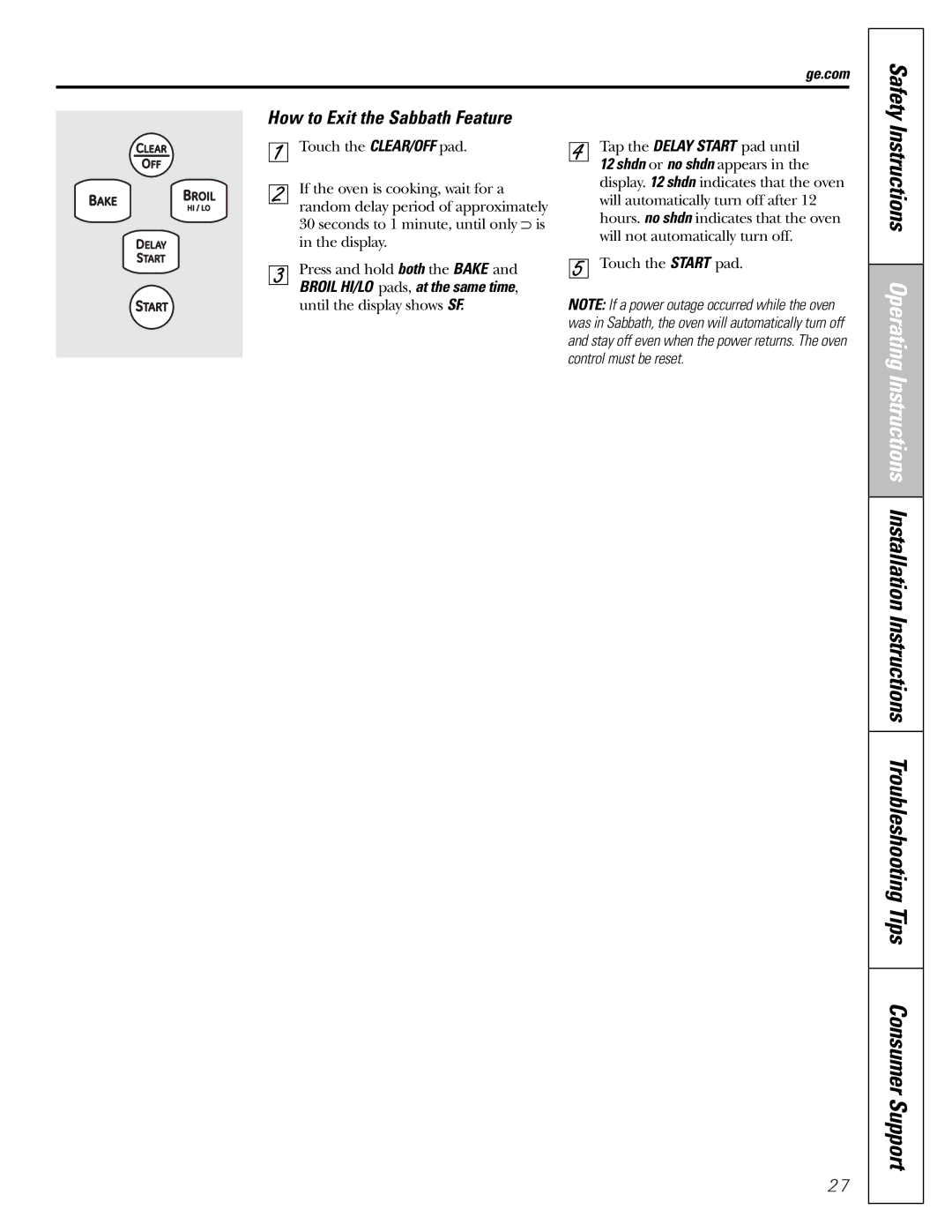 GE CGS980 installation instructions How to Exit the Sabbath Feature, Ge.com 