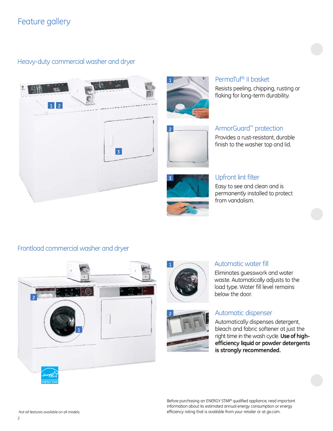 GE commercial washer specifications Feature gallery 