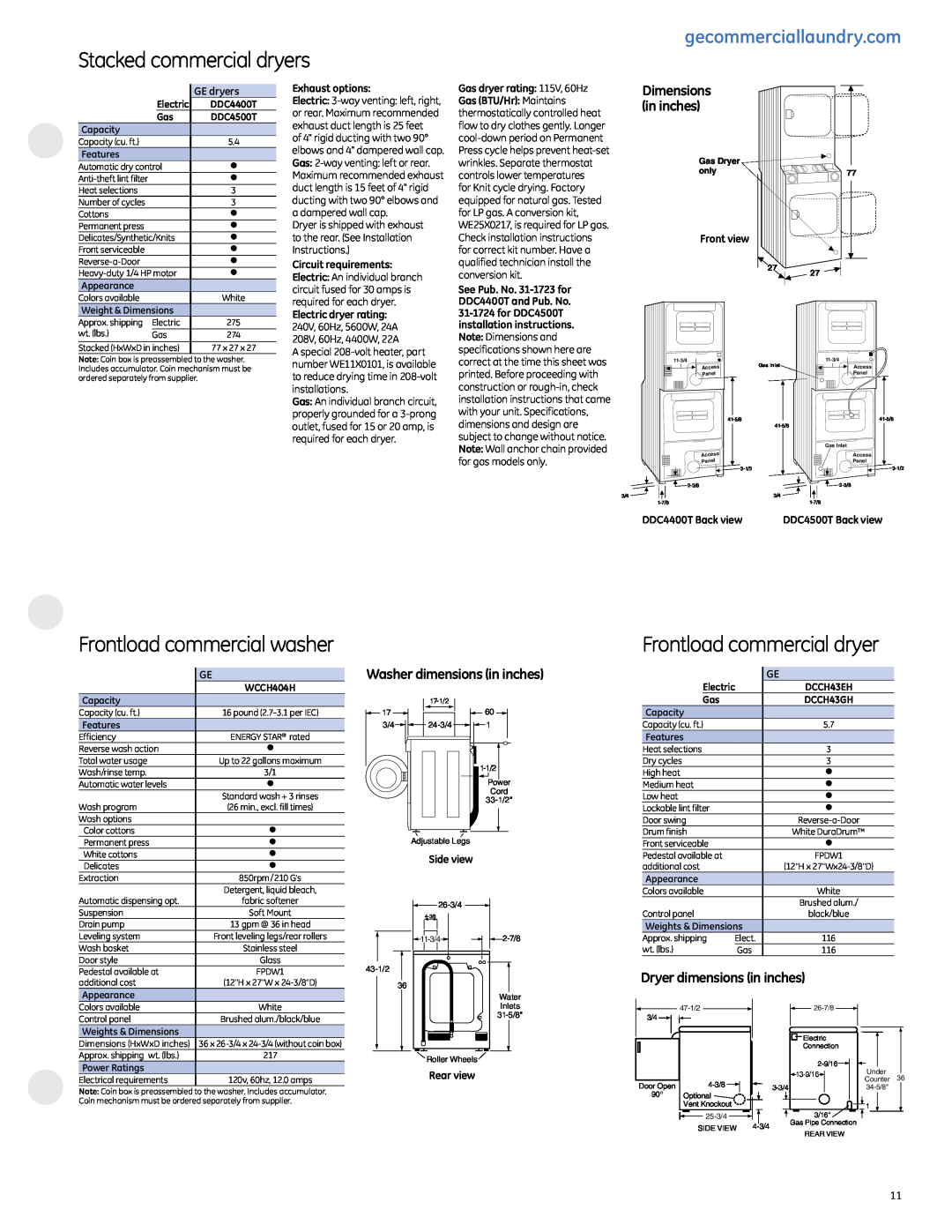 GE Stacked commercial dryers, Frontload commercial dryer, Frontload commercial washer, gecommerciallaundry.com 