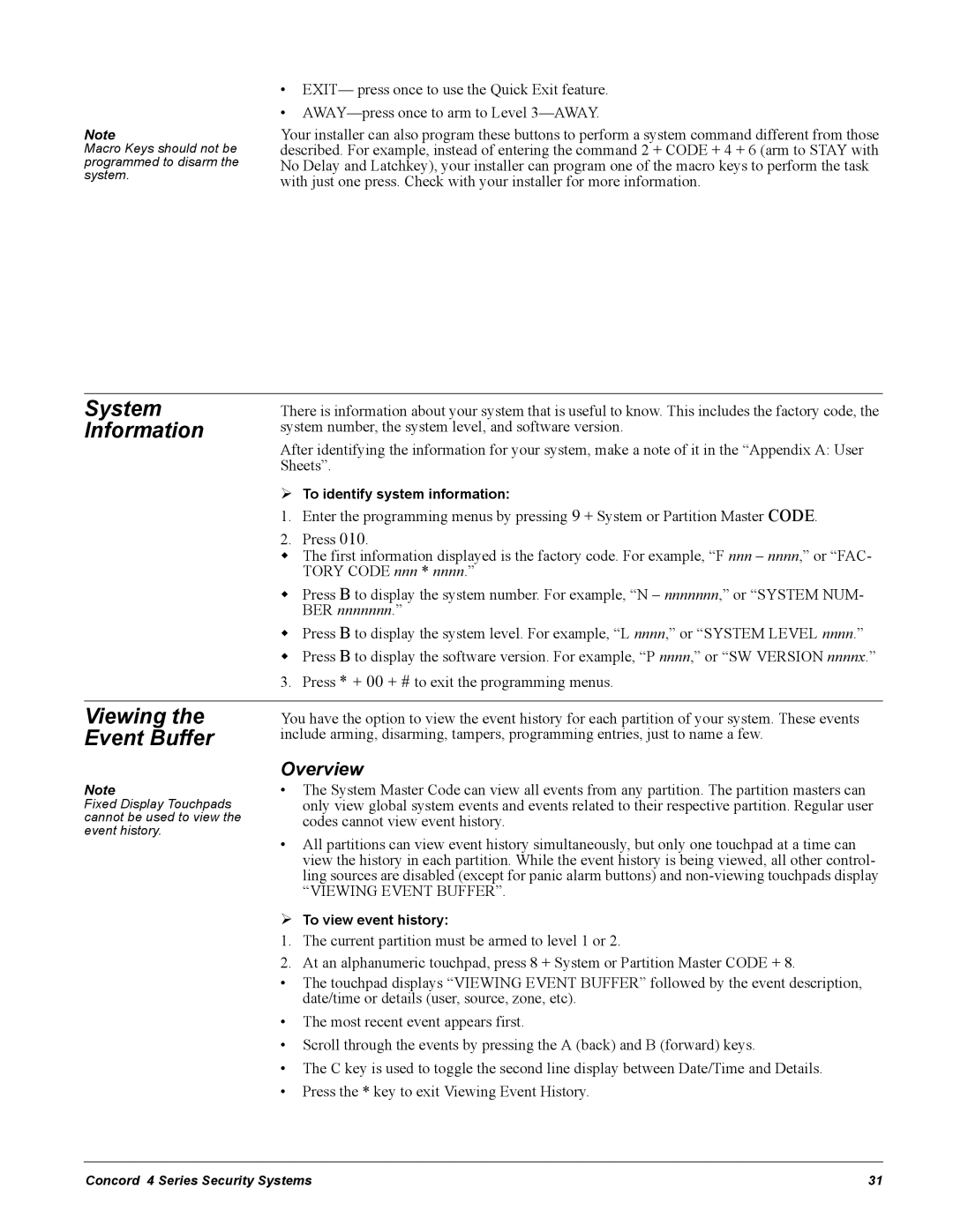 GE Concord 4 manual Viewing, Event Buffer, Overview 