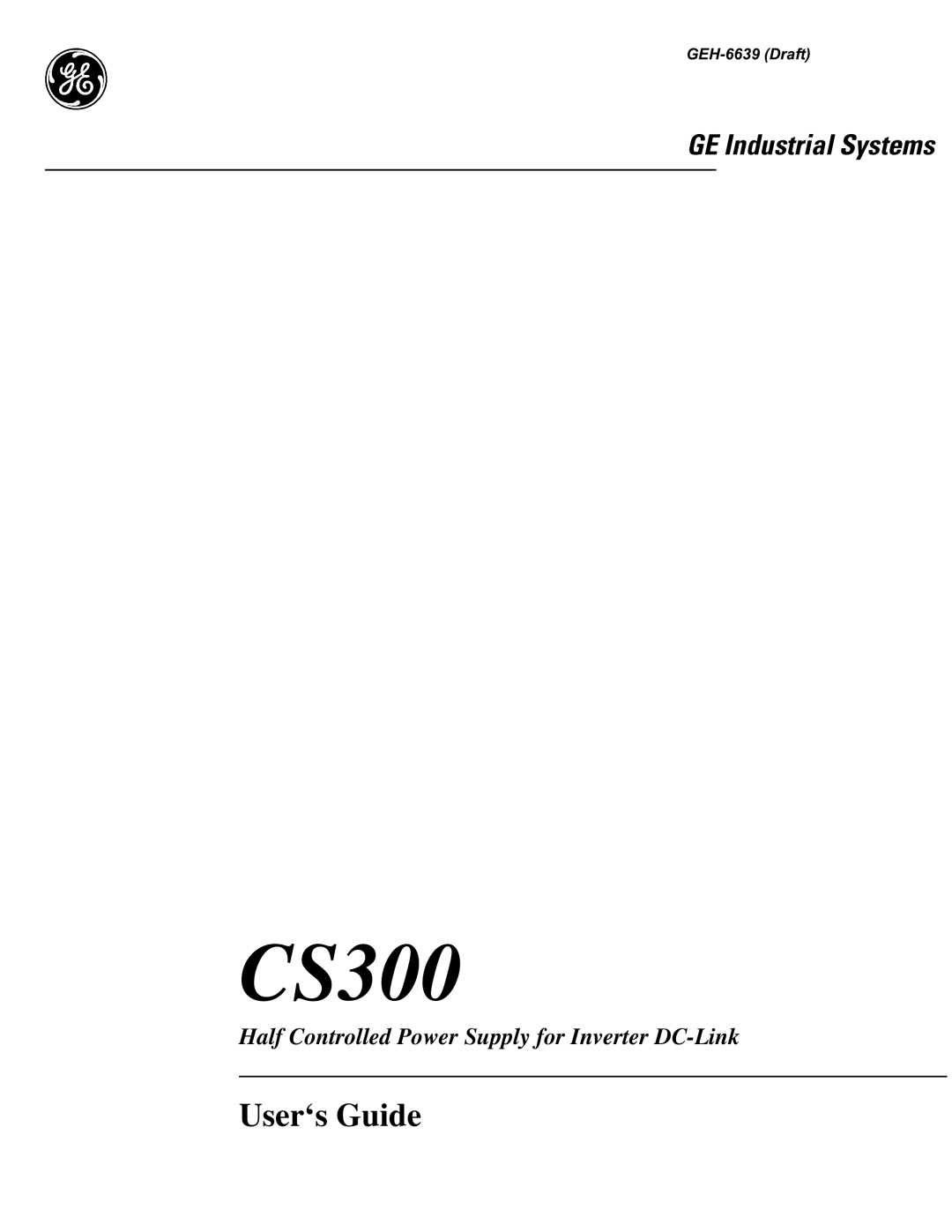 GE CS300 manual 