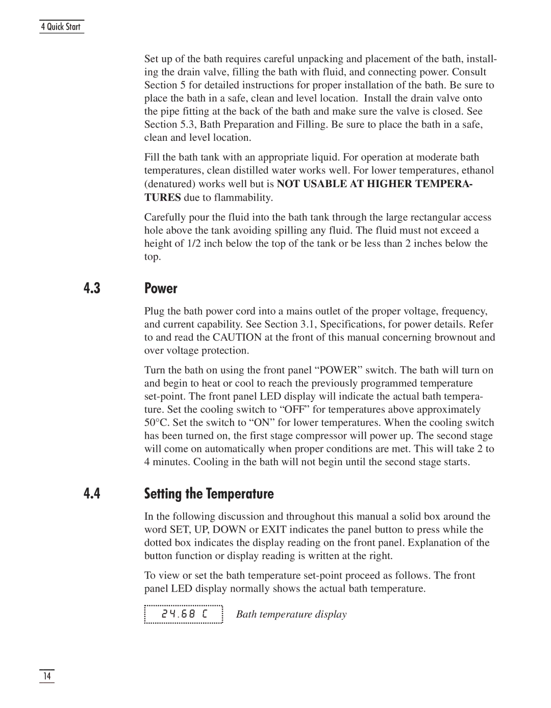 GE CTR 80 manual Power, Setting the Temperature 